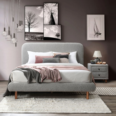 2-Drawer Upholstered Bedroom Nightstand