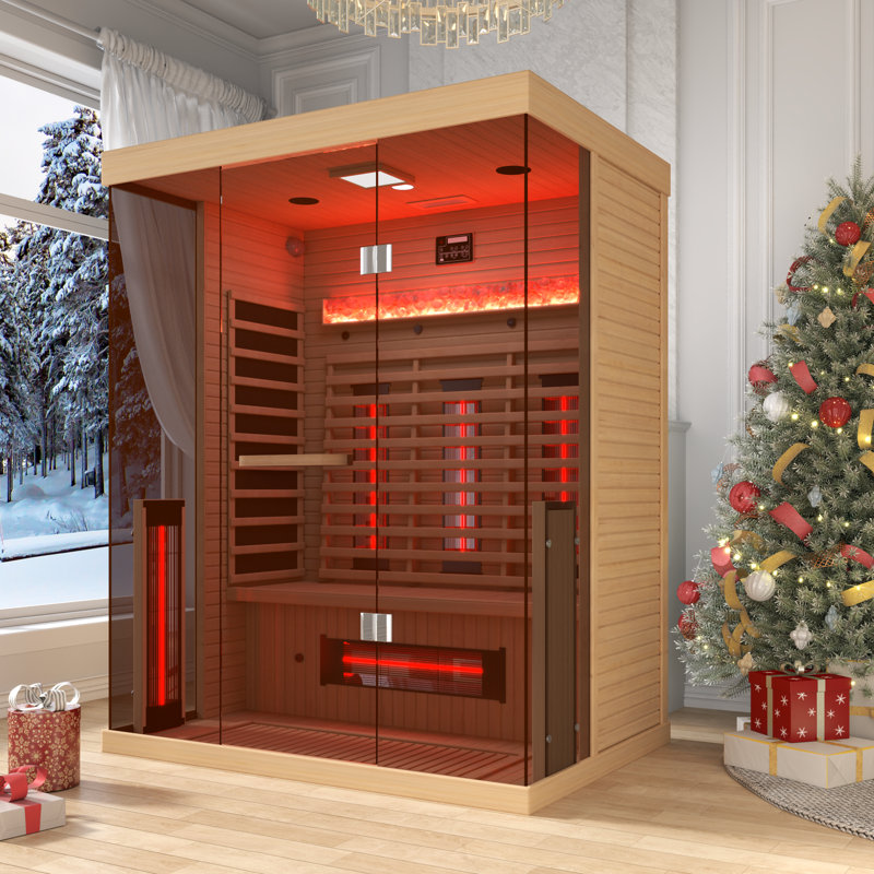 Erommy 2-3 Person Portable Sauna, Far Infrared Sauna In Hemlock