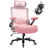 Big and Tall Office Chair with Mesh Back and Leather Seat,Adjustable Armrests-499831923