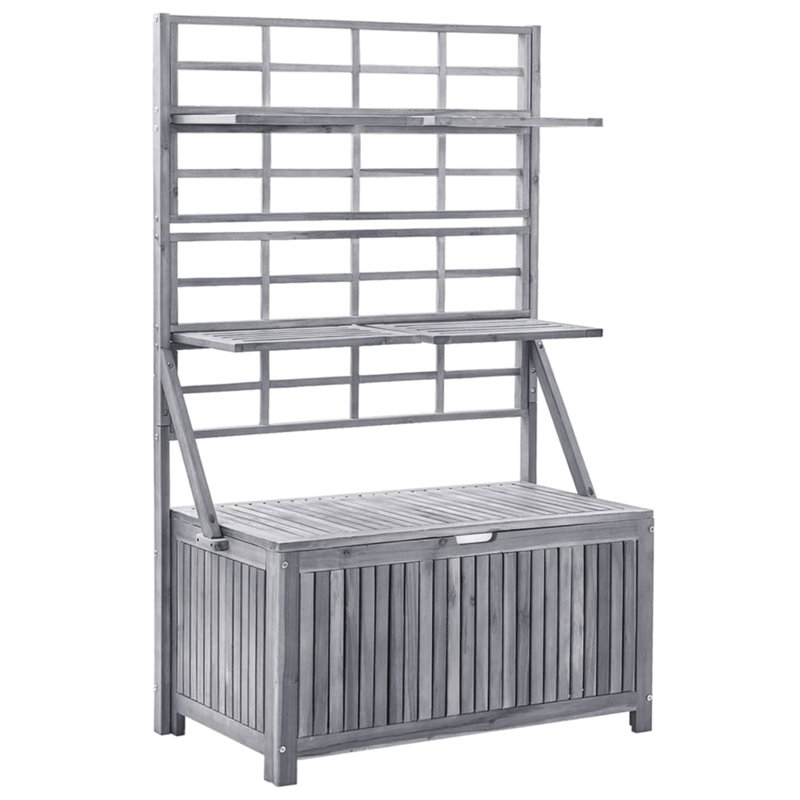 META 99cm W 180L Acacia Solid Wood Deck Box, Grey