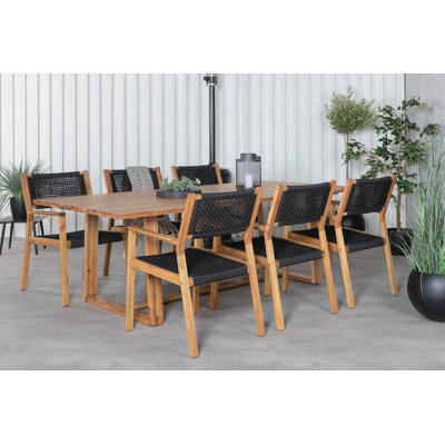 Zulma 6 - Person Solid Wood Dining Set