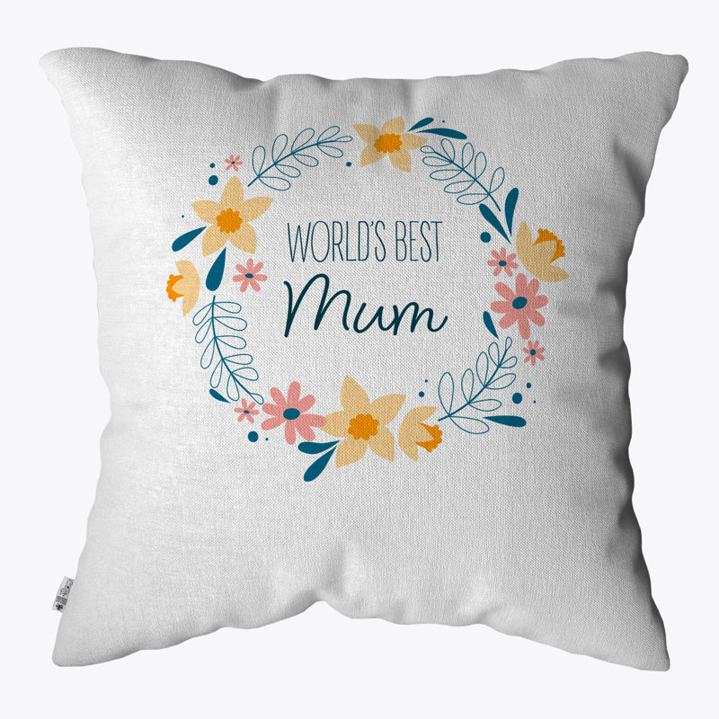 Floral White Square Throw Pillow Cover