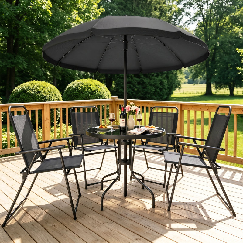 Ensemble de conversation pour 4 personnes, Black