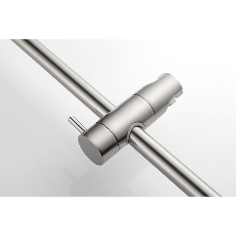 Handheld Shower With 59 - Inch Hose And 28 Slide Bar, Height Modifiable Attribute, Stainless Steel Material, Multiple Spray Options For Enjoyable Showers Adjustable Bar Hose, Brushed Nickel Steel,