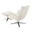 Chaise pivotante rembourrée en chenille beige avec structure moderne, base argentée, beige, construction en contreplaqué, élégant-1054586221
