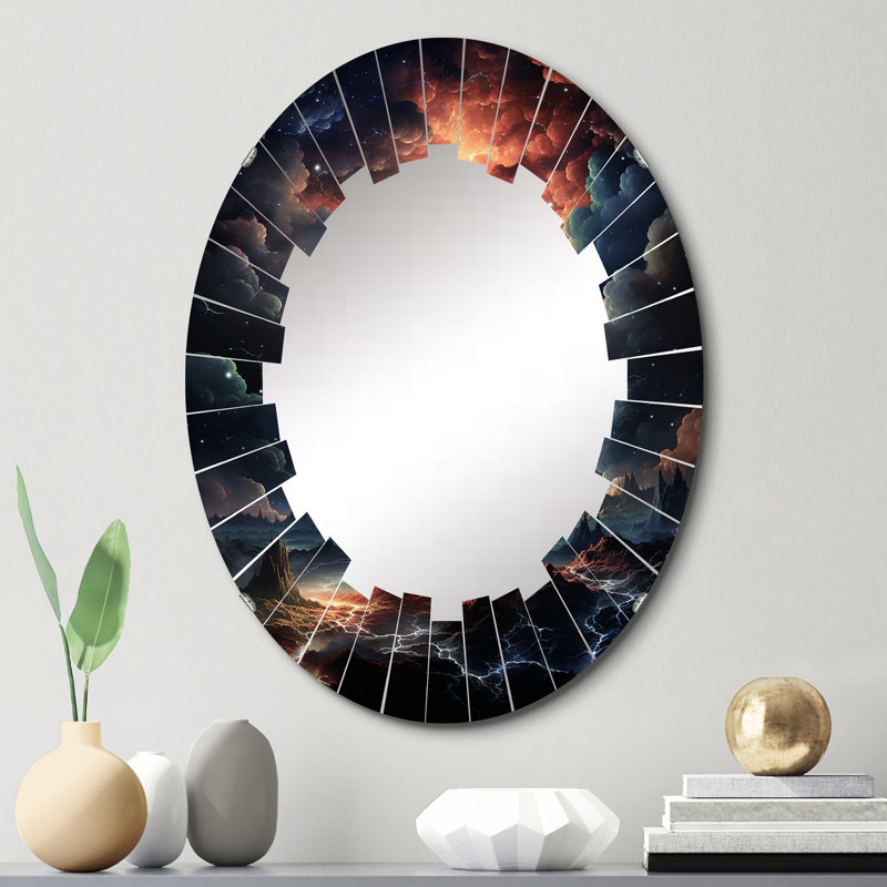 Euphonie - Miroir mural galaxie ovale, 30 po x 20 po