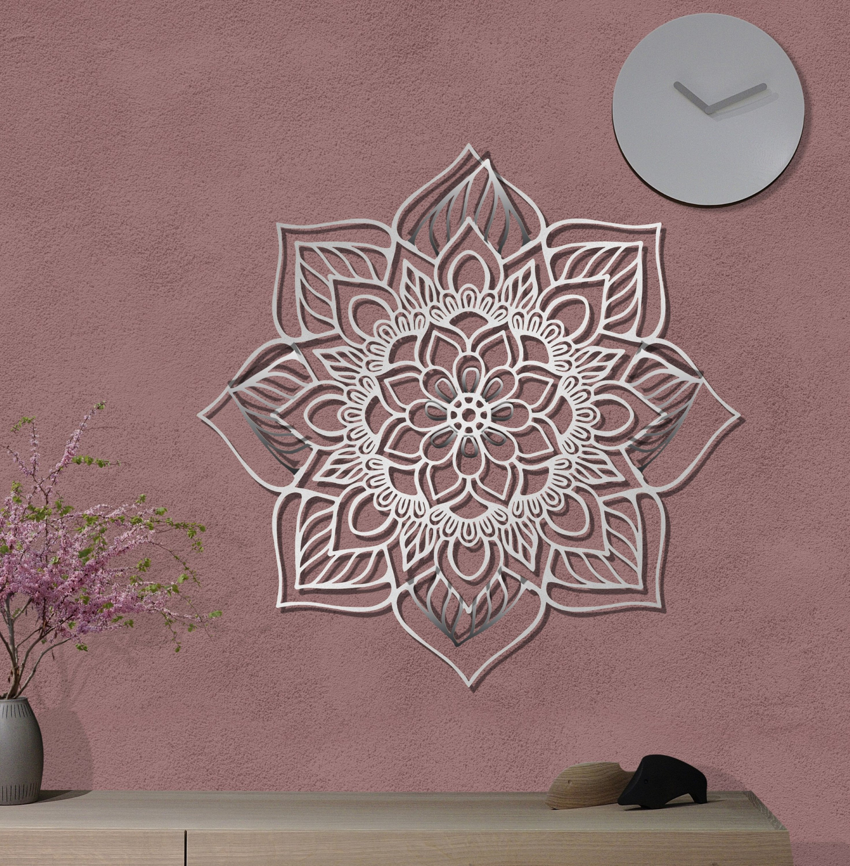 Metal wall outlet art mandala