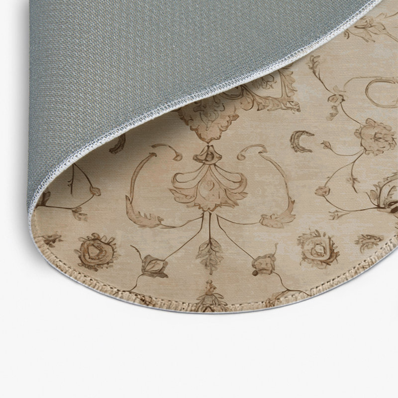 Tabriz Gray Indoor and Outdoor Area Rug, Round 5'