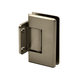 3D755F95D05D42E39C5CC4DC11FA2AE Plaque arrière à charnière murale à fixation complète de la série Preston Junior, matériau en laiton, pour verre de 1/4 po, fermeture positive à 5 degrés, finition nickel brossé