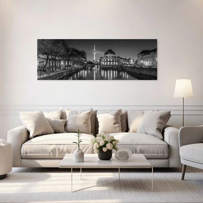 «Illuminated Berlin Night Classic Elegant Serene Architecture City», art mural