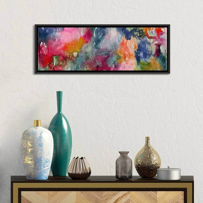 « moody », reproduction d’impression sur toile tendue, H 12 po x l 36 po x P 1,5 po, Toile avec cadre noir