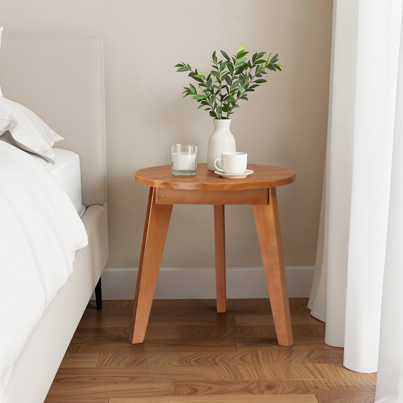 Table d'appoint ronde en bois de teck