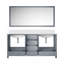 Meuble-lavabo double gris foncé de 72 po X P 22 po P, plateau en marbre de culture et Miroir-1954388179