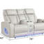 Causeuse inclinable en similicuir Fortuner de style moderne avec massage et éclairage DEL, structure en bois-1738573763