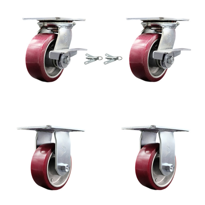 4 Piece Poly on Aluminum Caster Set