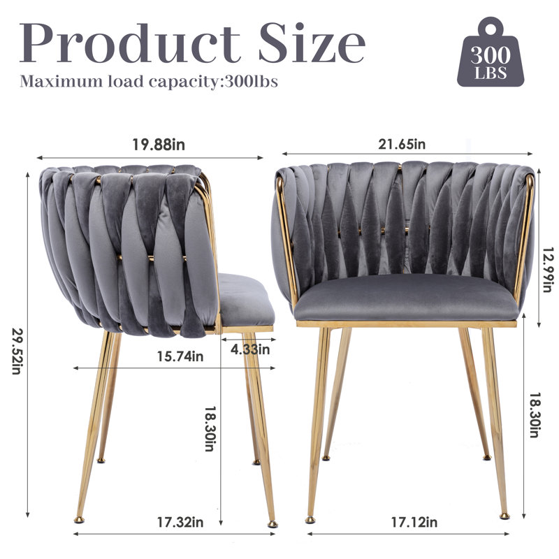 Ensemble de salle à manger Rasheen, Gris, H 29,5 po x L 47,2 po x l 47,2 po