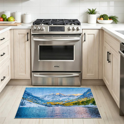 Tapis intérieur lavable à la machine Clear Sun Maroon Bells Sunrise Aspen