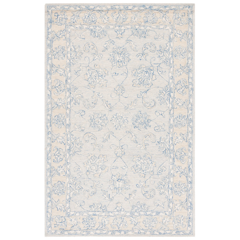 Schmier Hand Tufted Wool And Cotton With Latex Oriental Rug, Rectangle 7' x 9'