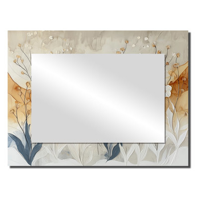 Doux crémeux Morning Glory Flowers Field II - miroir décoratif floral imprimé sur métal