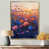 Toile avec cadre flottant or