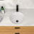 15.75"X15.75" White Ceramic Round Undermount Bathroom Sink With Overflow
