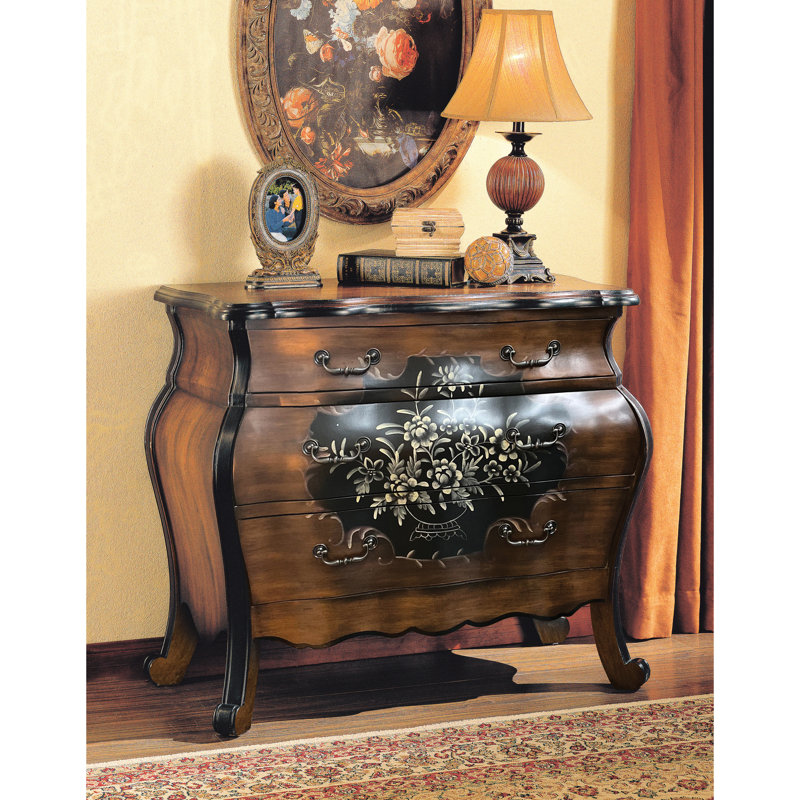 Chêne et commode 3 noir antique - Idéal pour l'organisation de la chambre à coucher, le style rehausse son impact visuel