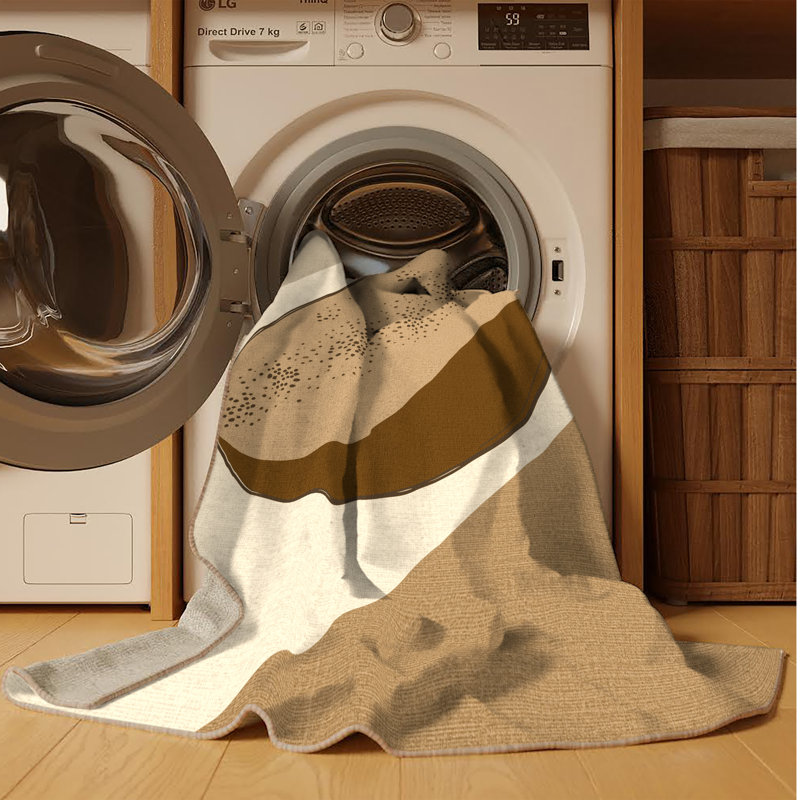 Tapis beige lavable à la machine Wilkerson, 4 x 2