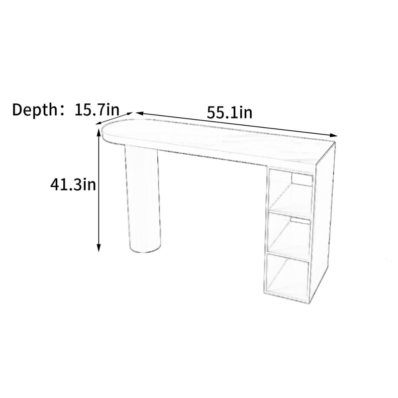 Cottrill, Blanc, H 41,3 po x L 55,1 po x l 15,7 po