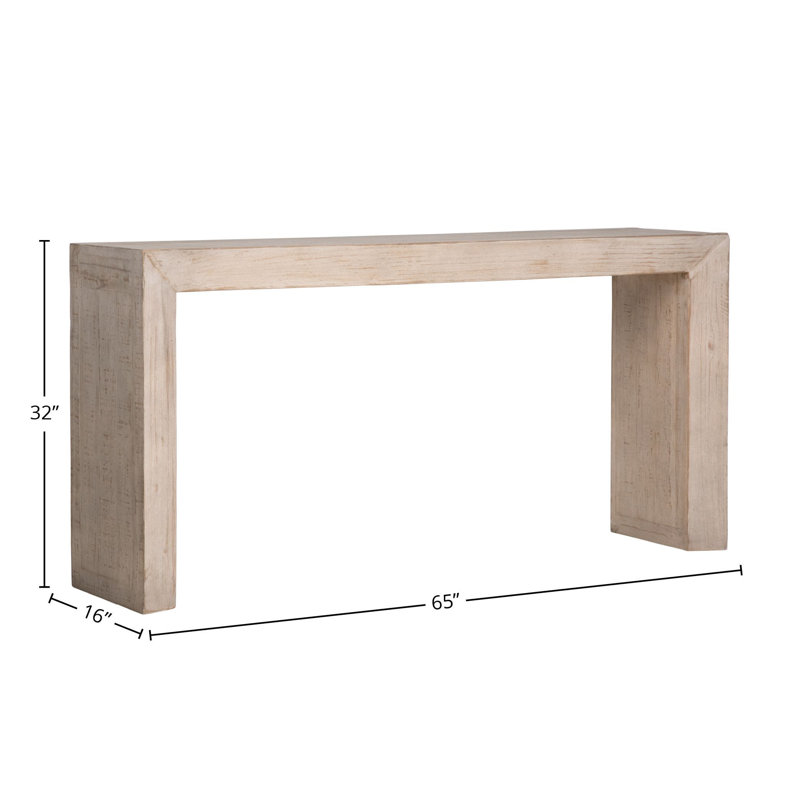Sonya 65" Wide Solid Reclaimed Pine Console Table, Natural, Light Warm Wash