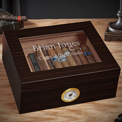 Boîte à cigares personnalisable avec hygromètre Dante