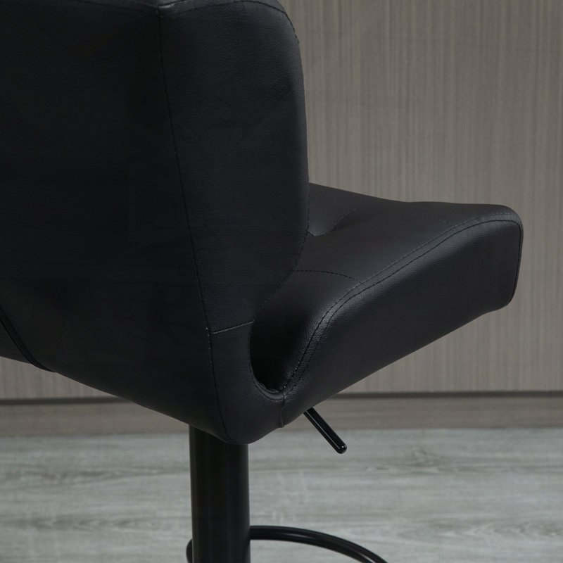Ensemble de 2 tabourets de bar avec siège réglable, coussin rembourré épais et repose-pieds en métal pour bar personnel
