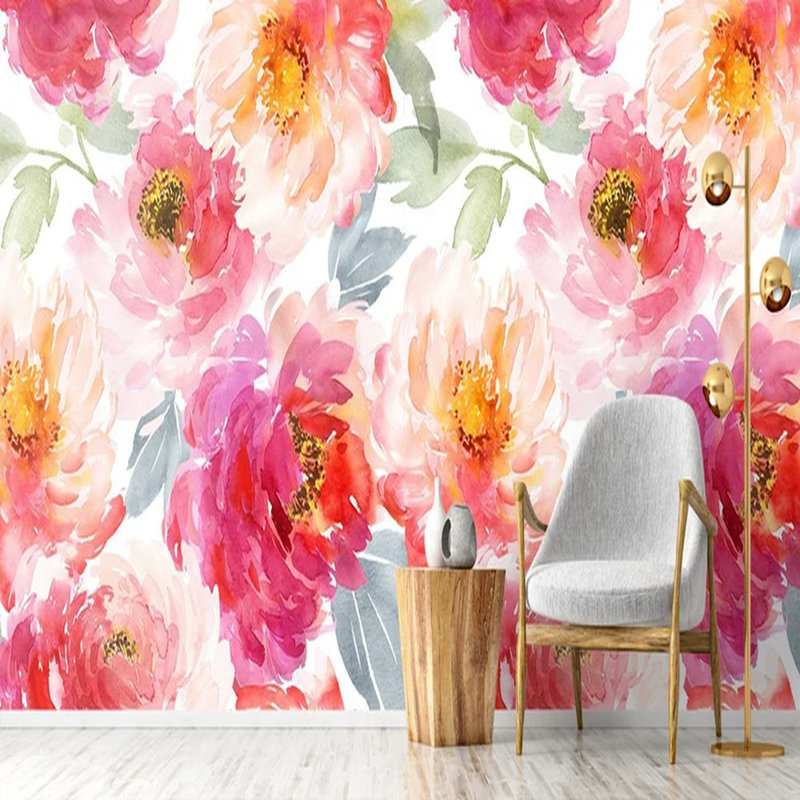 Blossom Symphony - pivoines à l'aquarelle, L 118 po x l 236 po