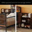 Structure de lit plateforme simple en métal avec lumière, lit simple en métal pour enfants avec tablettes de rangement escamotables-918457428