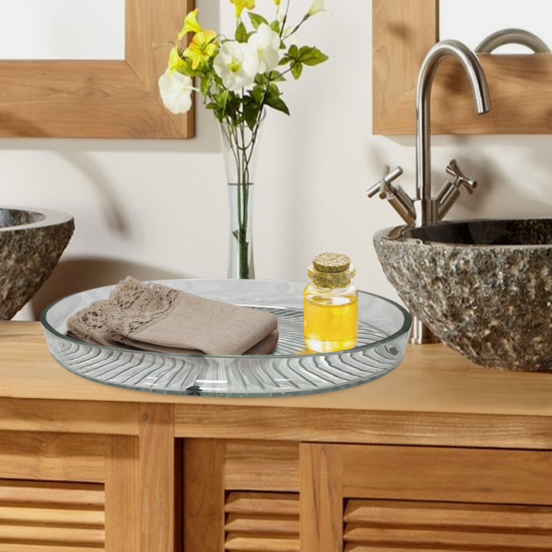 Glass Bathroom Accessory Tray Bathroom Tray Tumbler