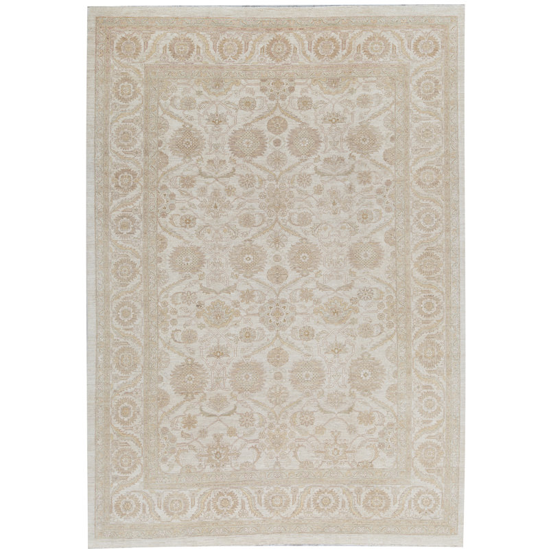 Hand-Knotted High-Quality Beige/Ivory Area Rug