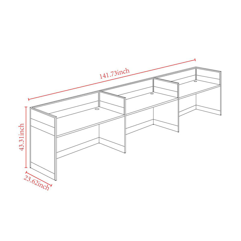 Miland Rectangle 3 Person 141.73'' L Training Table