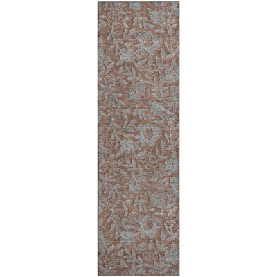 Premium Machine Washable Prisco Terracotta Rug