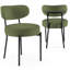 Table de salle à manger rectangulaire en bois Alyria de 63 po avec 8 chaises de salle à manger en cuir bouclé Sherpa-1463912053-1463912077-1463912079