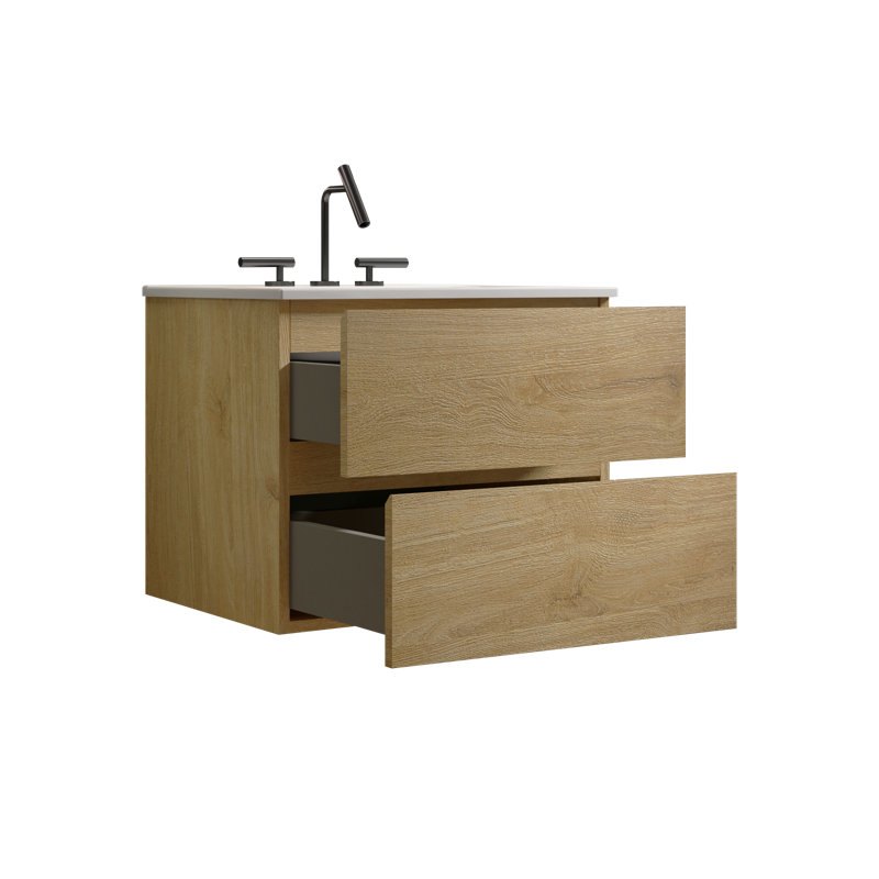 Stellan Wall-Mounted Floating Bathroom Vanity with Sink & 2 Drawers