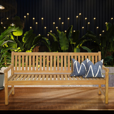 Jan Solid Teak Wood Patio & Garden Bench