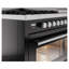 ILVE Professional Plus II 48 cuisinière à double combustible, 8 brûleurs scellés, plaque chauffante (noir brillant)-192050386-192050387