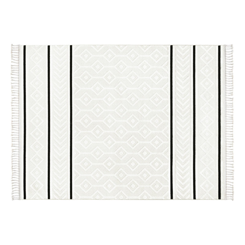 Tapis en polyester tissé à la machine Kazmierski, Rectangle 2 pi 7 po x 4 pi 11 po