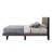 Brown Fabric & Weathered Gray Finish Queen Bed