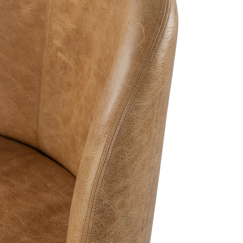 Noren Genuine Leather Swivel Counter Stool