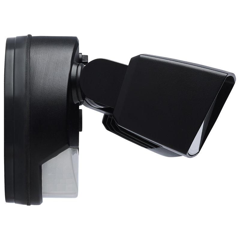 LED Security Light with Nightlight PIR Sensor Dual Head Field Selectable, Black