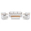 Abertamy 4Pc Upholstered Teak & Aluminum Outdoor Patio Conversation Set