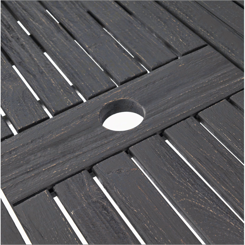 Table de salle à manger d'extérieur extensible en bois d'acacia, gris foncé, Gris