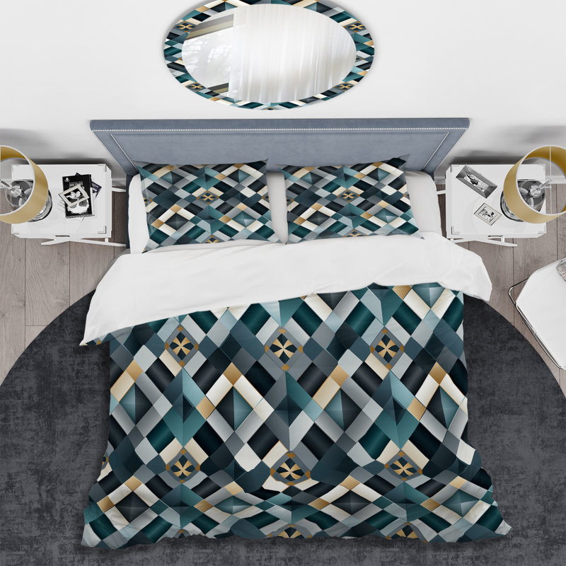 Literie Khonor, Housse de couette pour grand lit et 2 taies décor