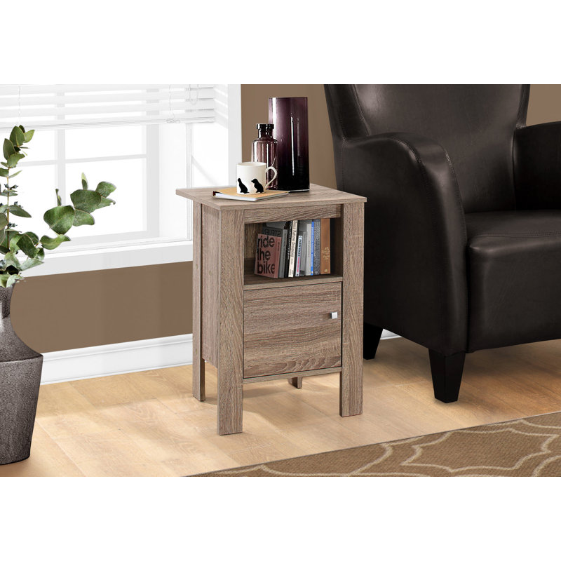 Table de chevet avec tablette ouverte et rangement pour armoire, Taupe