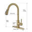 ° ° Nickel pivotant en acier inoxydable avec douchette extractible pour cuisine et bar